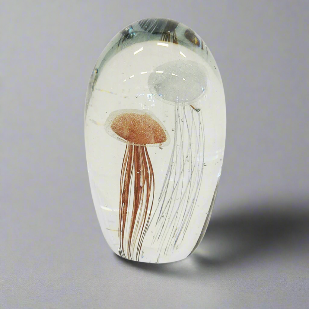 Paperweight jellyfish 16cm grey pink