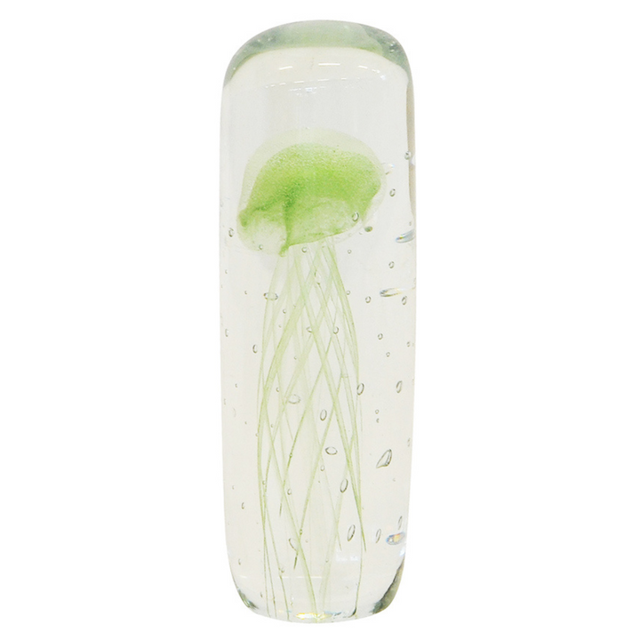 Paperweight jellyfish cylinder mint 18cm