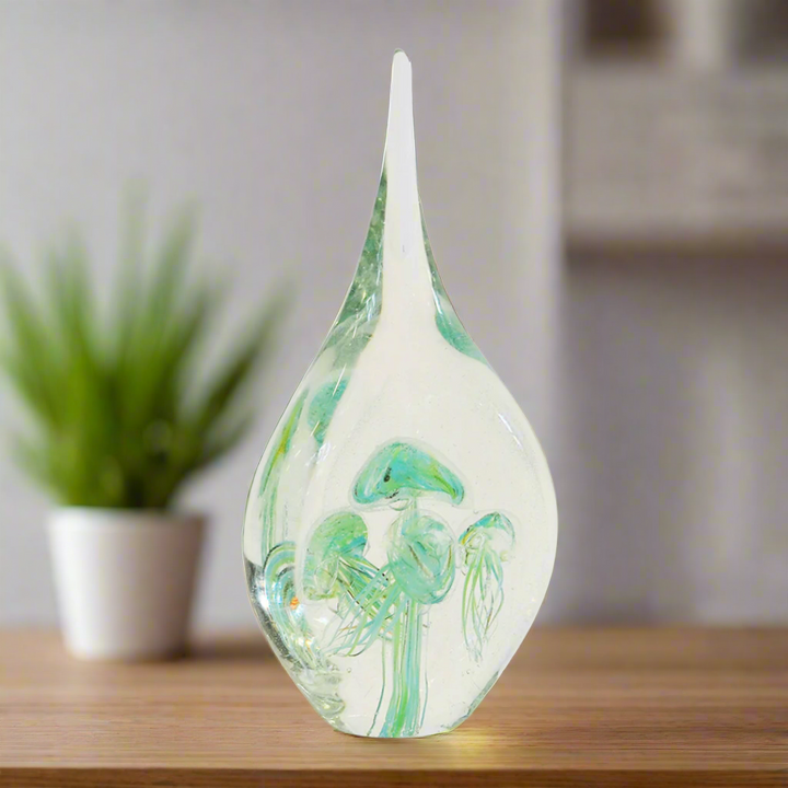 Paperweight jellyfish teardrop green 26cm