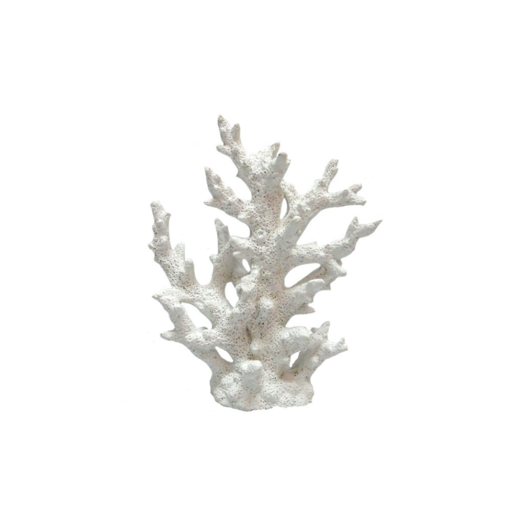 Coral  This 25cm tall, 18cm wide, and 8cm deep Coral Categories piece is hand-cast using Earth Kind resin, made from recycled plastic bottles. Extremely heavy and dense, it's a gorgeous and ornamental representation of coral growth. A stunning and eco-friendly addition to any space- UNIQUE INTERIORS