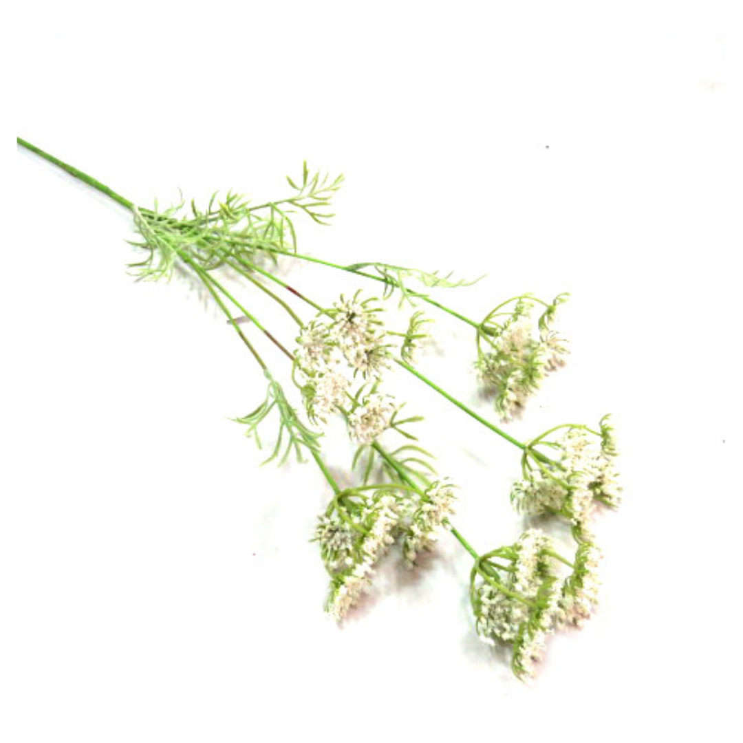 Experience the captivating beauty of White Queen Anne's Lace, also known as "Cow Parsley". This stunning flower stands at an impressive 80 cm in length and boasts exquisitely delicate flower heads and botanical leaves. Its pure white color and perfect form make it a true fantasy in any arrangement-UNIQUE INTERIORS