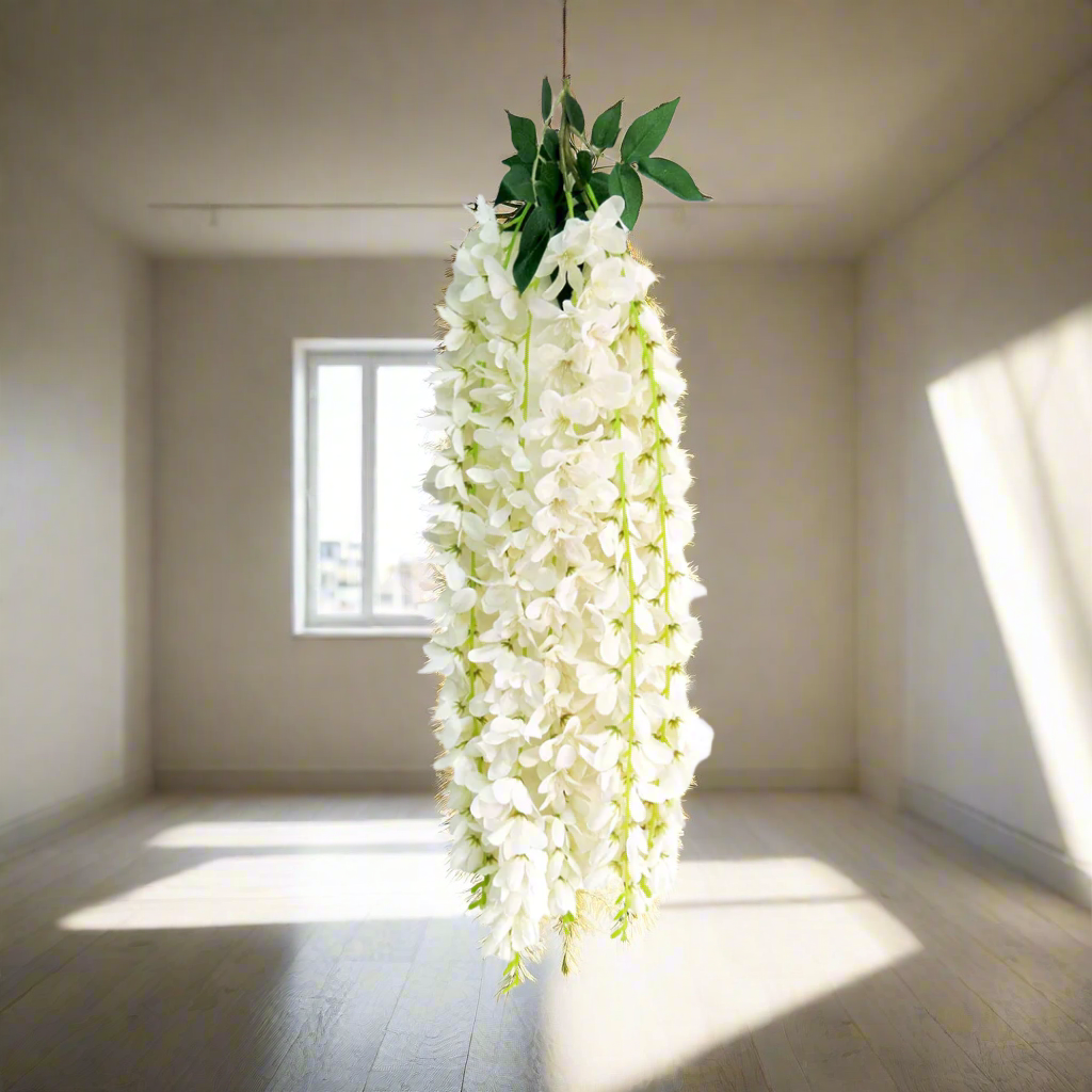 White Glory - Timeless Elegance in a Hanging Plant!
Experience the beauty of nature indoors with White Glory, a stunning artificial hanging plant!
77cmL of white hanging wisteria stems, crafted to perfection
Elegant design adds a touch of sophistication to any space
Timeless and versatile, perfect for indoor decor, offices, or as a thoughtful gift
Benefits:
Low maintenance, no watering or pruning required
Adds a touch of natural beauty to any room
Trendy and stylish, staying forever in style