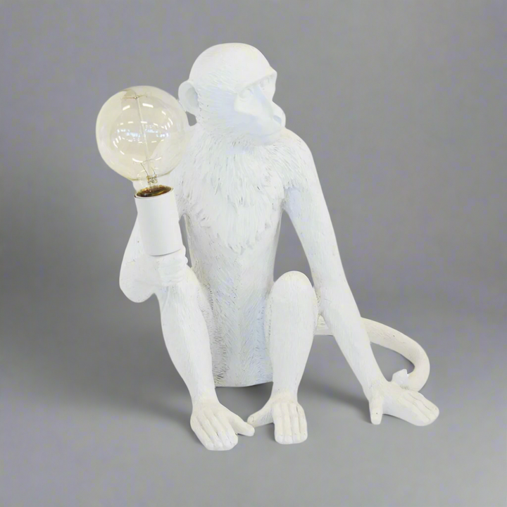 Resin monkey lamp x.large white