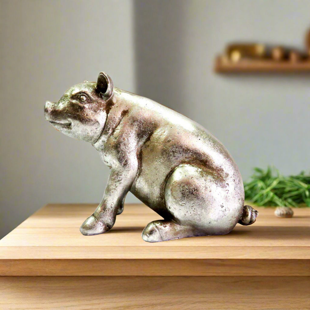 Product Description: Zuzu The Pig
Zuzu The Pig is a beautifully crafted antique silver decorative piece, showcasing impressive dimensions and precise craftsmanship. Its elegant design makes it a perfect addition to any room, exuding sophistication and refinement.