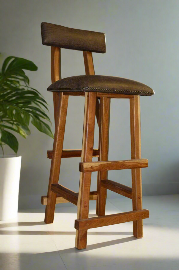 Solo Block Kiaat Classic Bar Stool Chair