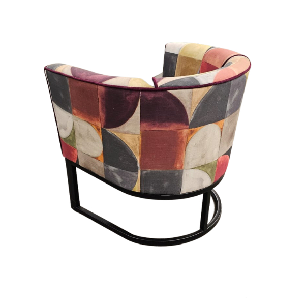 Soloblock metal tub chair with stuart graham fabric