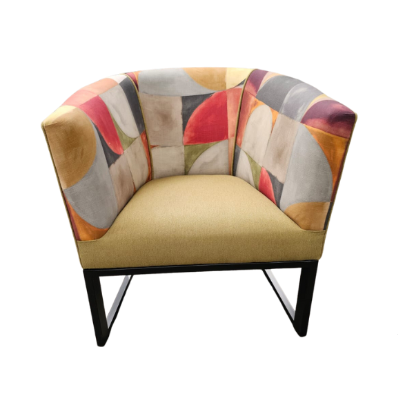 Soloblock metal tub chair with stuart graham fabric and Home fabrics