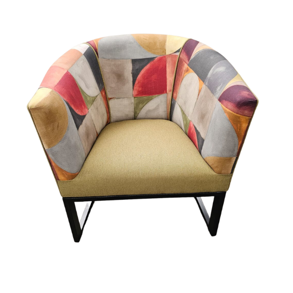 Soloblock metal tub chair with stuart graham fabric and Home fabrics