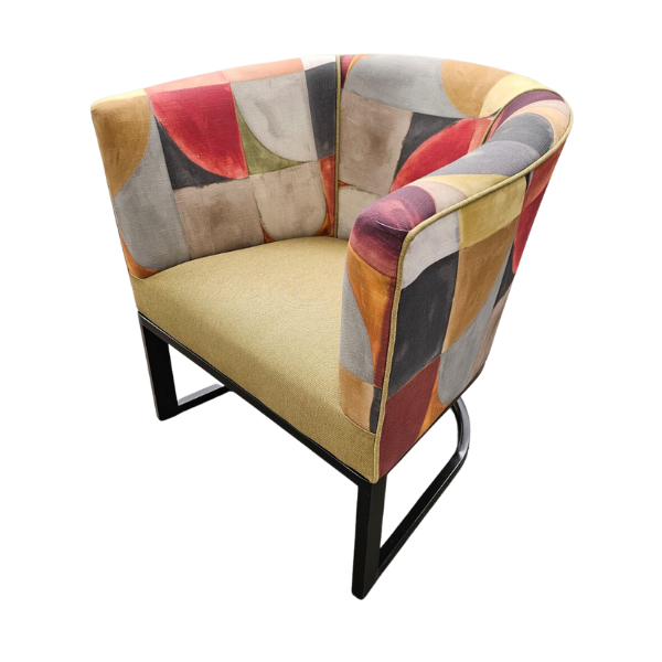 Soloblock metal tub chair with stuart graham fabric and Home fabrics