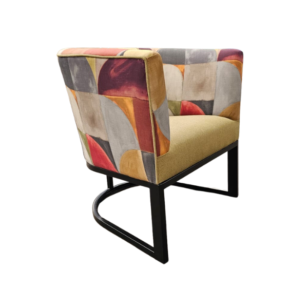 Soloblock metal tub chair with stuart graham fabric and Home fabrics