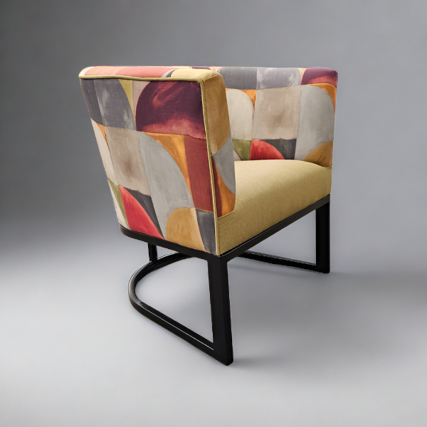 Soloblock metal tub chair with stuart graham fabric and Home fabrics