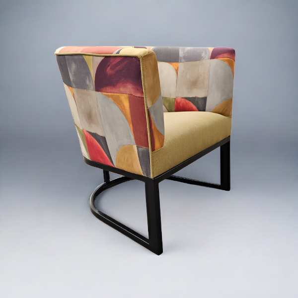 Soloblock metal tub chair with stuart graham fabric and Home fabrics