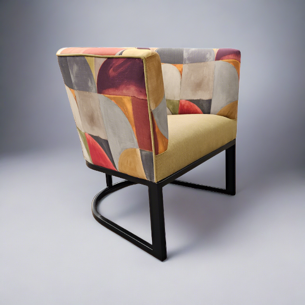 Soloblock metal tub chair with stuart graham fabric and Home fabrics