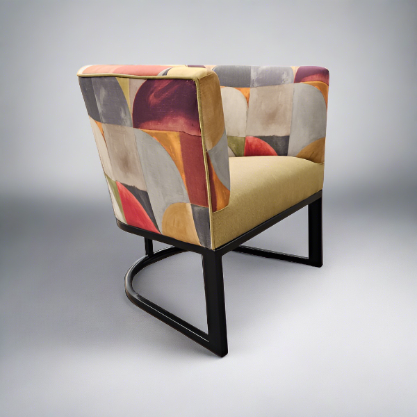 Soloblock metal tub chair with stuart graham fabric and Home fabrics