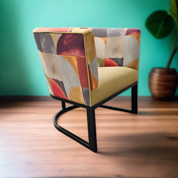 Soloblock metal tub chair with stuart graham fabric and Home fabrics