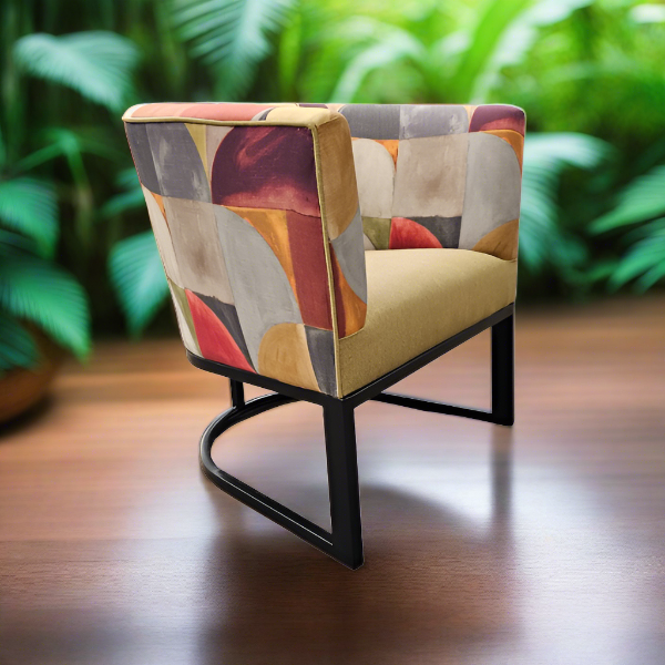 Soloblock metal tub chair with stuart graham fabric and Home fabrics