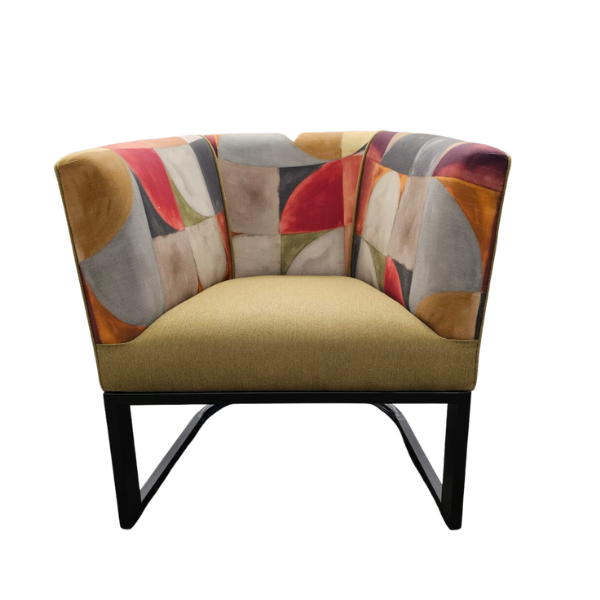 Soloblock metal tub chair with stuart graham fabric and Home fabrics