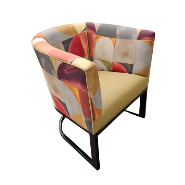 Soloblock metal tub chair with stuart graham fabric and Home fabrics