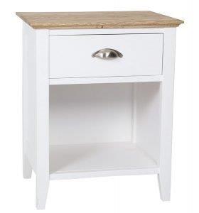 Farm-style one door Oak top Bedside pedestal unique interiors lifestyle