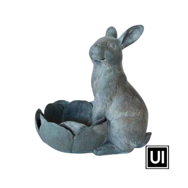 Unique Interiors Green rabbit with flower pot