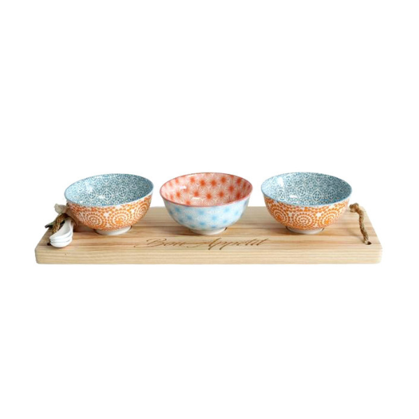 Unique Interiors Bon Appetit Platter - Orange And Light Blue