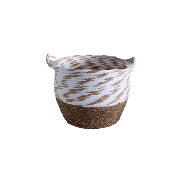 Weaved Baskets Brown And White Mix Top