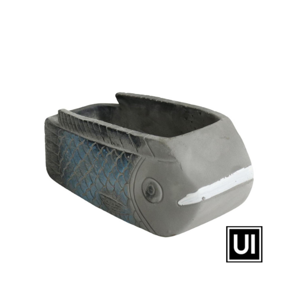 Light Blue Cement Fish Planter