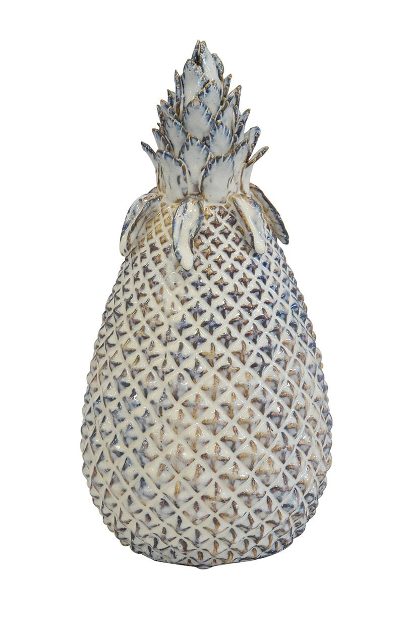 Unique Interiors Lifestyle Ceramic Capri Pineapple Large 42CM (H) X 16CM (D) White Decor New Arrivals