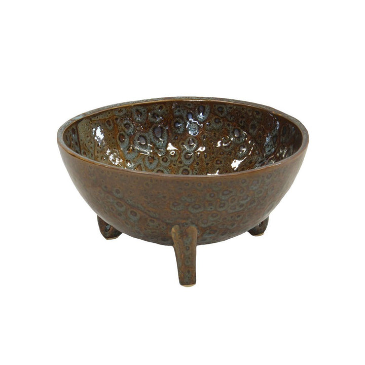 Unique Interiors Lifestyle Ceramic Leopards Footed Bowl 12H X 22D Ceramic Pots Interior Decor New Arrivals