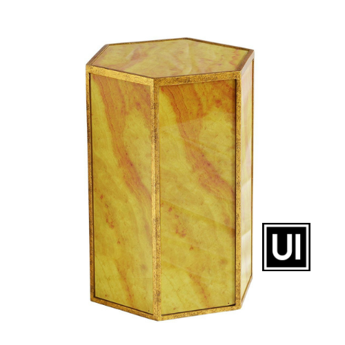 Unique Interiors Lifestyle Glass stool marble amber Occasional Tables