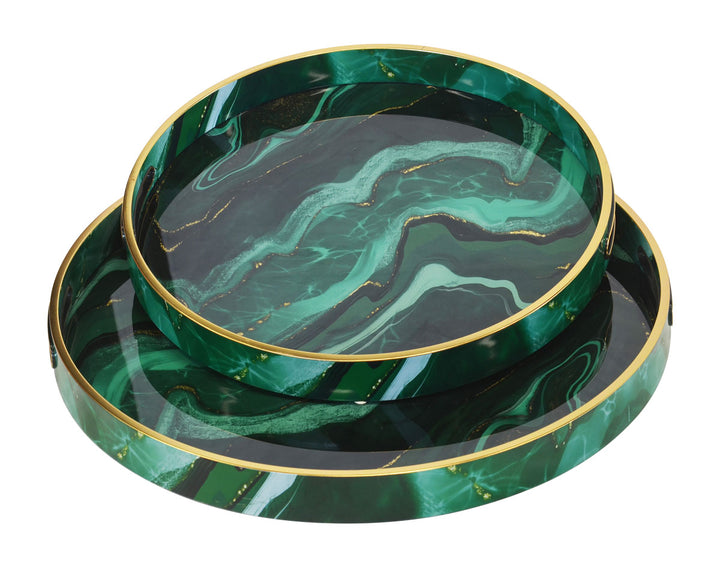 Glass Tray Agate set of 2