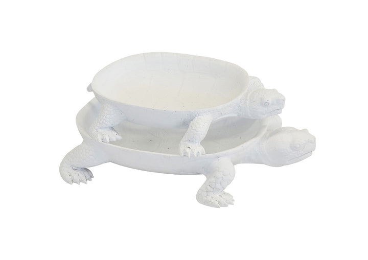 Resin turtle platter white set 2