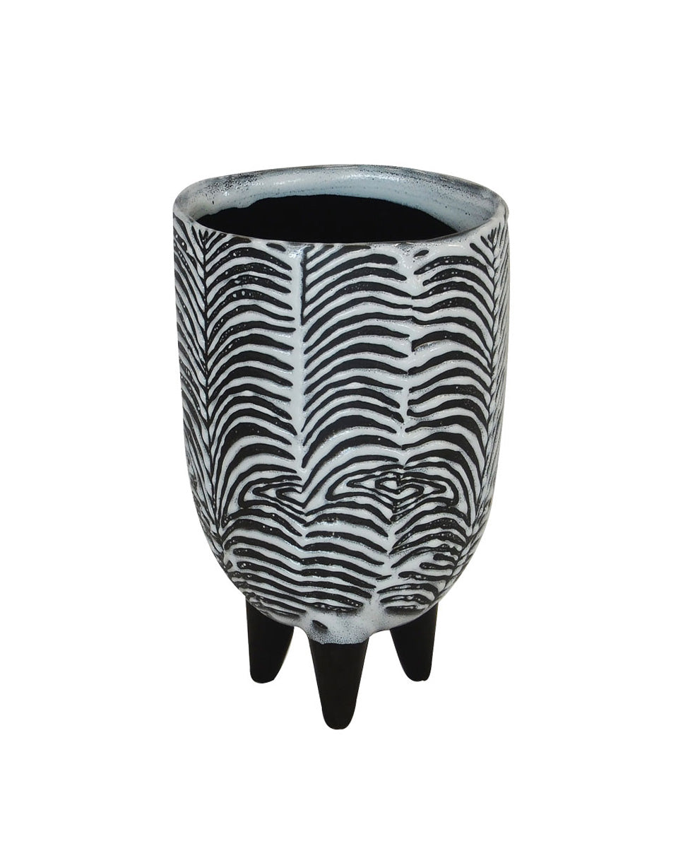 Ceramic zebra footed large