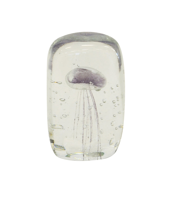 Paperweight jellyfish 12cm square lilac