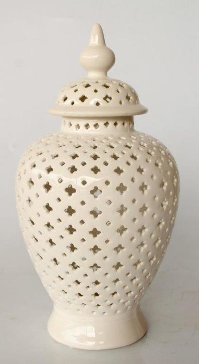 White large gut-out ginger jar