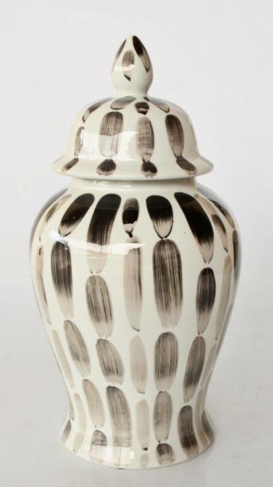 Black stripe ginger jar 47x23cm