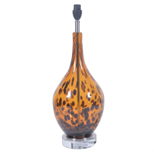 Glass lamp base bottle shape tortoiseshell 12 x 17 x 51cm unique interiors lifestyle lamps and lights 