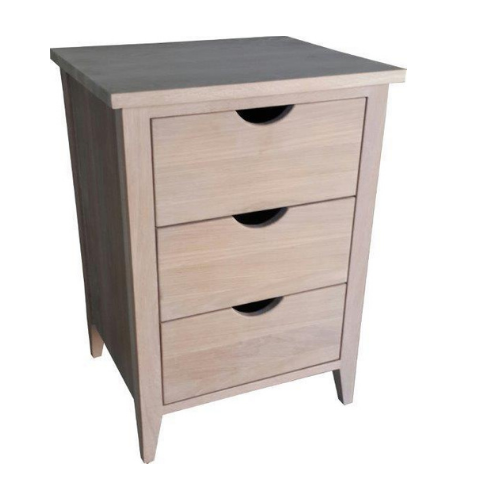 Half-moon handle solid 3 draw bedside pedestals