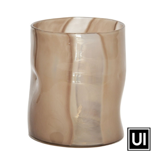 Lustre Mushroom Vase Large  24CM (H) X 20CM (D)  Brown and beige glass vase. interior decor  Unique Interior Lifestyle