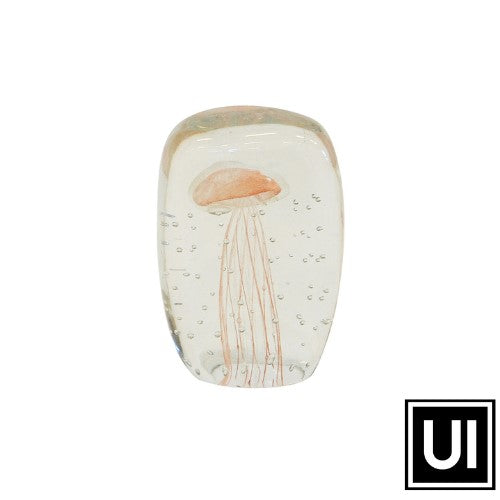 Paperweight jellyfish 12cm square peach unique interiors lifestyle