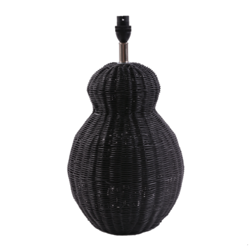 Rattan lamp base black 26 x 26 x 46cm unique interiors 