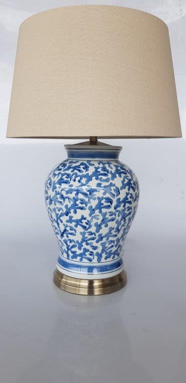 BLUE CORAL DESIGN LAMP BASE WITH SHADE 73X50CM