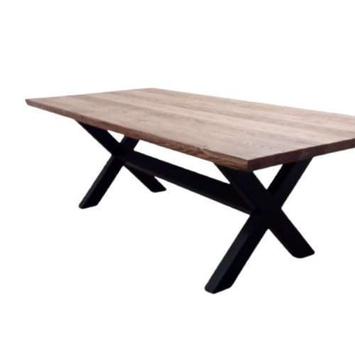 Solo Block Florida Oak table with black wooden leg