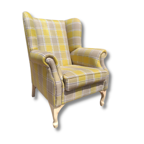 Unique Boys Wingback chair with Yellow custom fabric