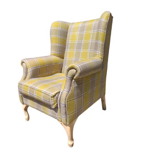 Unique Boys Wingback chair with Yellow custom fabric