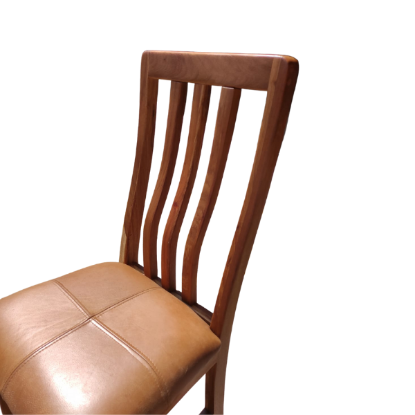 Soloblock Kiaat Classic Chair with leather whiskey buff