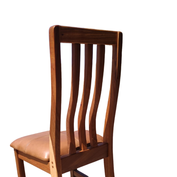 Soloblock Kiaat Classic Chair with leather whiskey buff