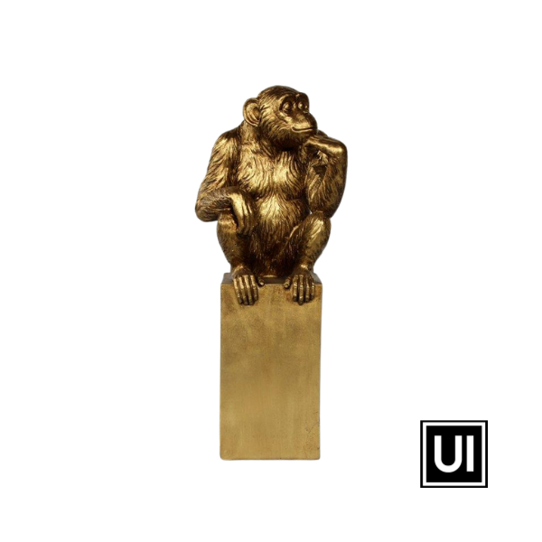 Unique Interiors Gold monkey on base