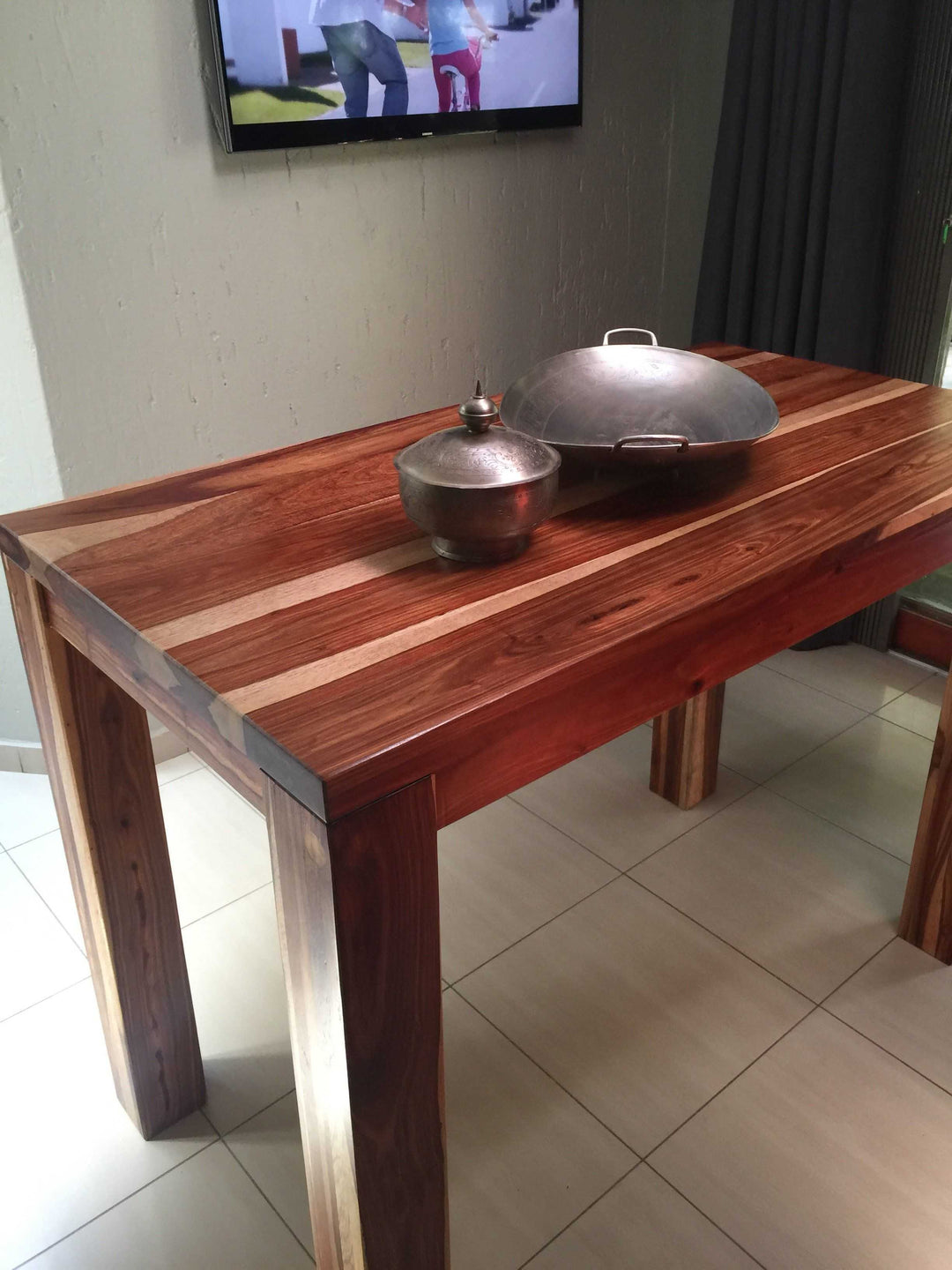 Kiaat Square Leg Bar table