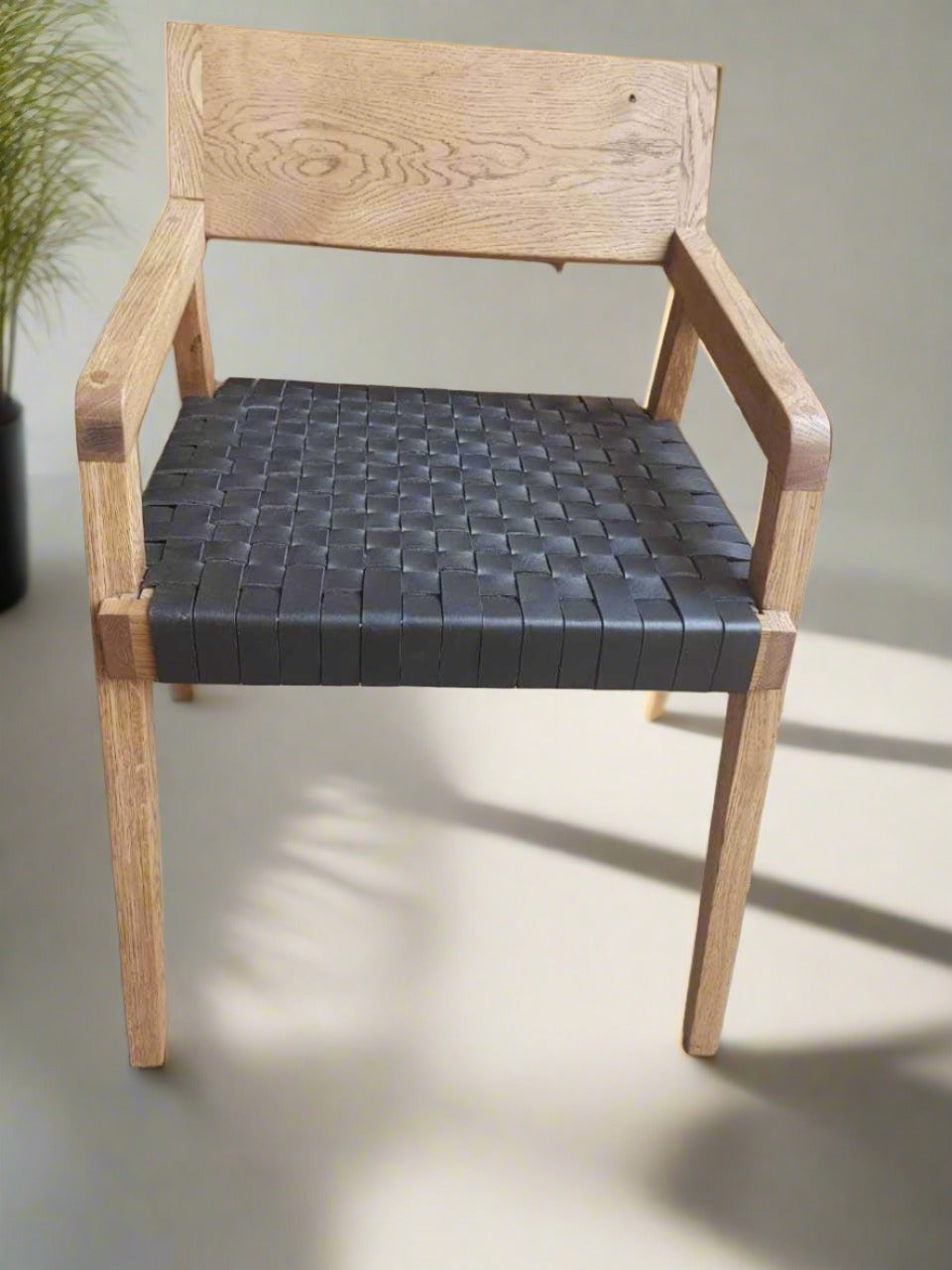 Oak Ronaldo chair with leather